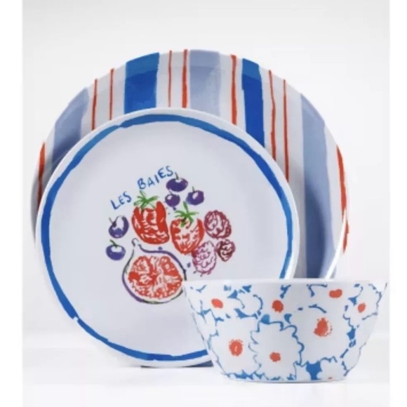 Sur La Table 12-Piece Multicolor Melamine Dinnerware Set 4 Place Settings - Picture 15 of 16